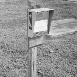 A defunct emergency phone.